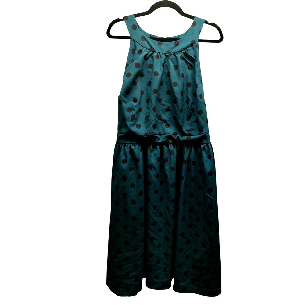Fervour Size 4X Green Black Polka Dot Retro Inspired Pin-Up Swing Dress Modcloth